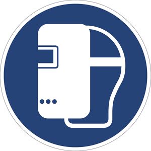 kaiserkraft Gebotskennzeichen, Schweißmaske benutzen, VE 10 Stk, Folie, Ø 100 mm kaiserkraft Gebotskennzeichen, Schweißmaske benutzen, VE 10 Stk, Folie, Ø 100 mm