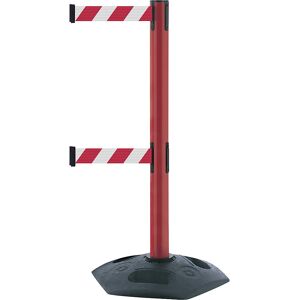 kaiserkraft Gurtabsperrpfosten Heavy Duty Dualline, Bandauszug 2300 mm, VE 2 Stk, Pfosten rot, Gurt rot/weiß kaiserkraft Gurtabsperrpfosten Heavy Duty Dualline, Bandauszug 2300 mm, VE 2 Stk, Pfosten rot, Gurt rot/weiß