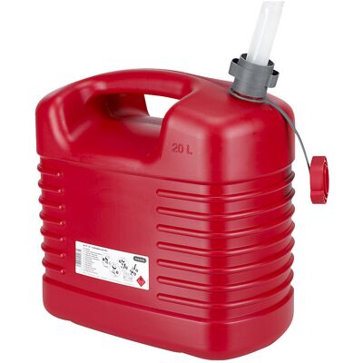 Kunststoff-Kraftstoffkanister, flexibler Auslauf, Volumen 20 l, VE 5 Stk, rot, ab 5 VE PRESSOL Kunststoff-Kraftstoffkanister, flexibler Auslauf, Volumen 20 l, VE 5 Stk, rot, ab 5 VE PRESSOL