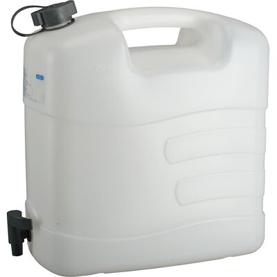 Wasserkanister mit Ablasshahn, 20 Liter, VE 5 Stk, LxBxH 416 x 203 x 408 mm, ab 5 VE PRESSOL Wasserkanister mit Ablasshahn, 20 Liter, VE 5 Stk, LxBxH 416 x 203 x 408 mm, ab 5 VE PRESSOL