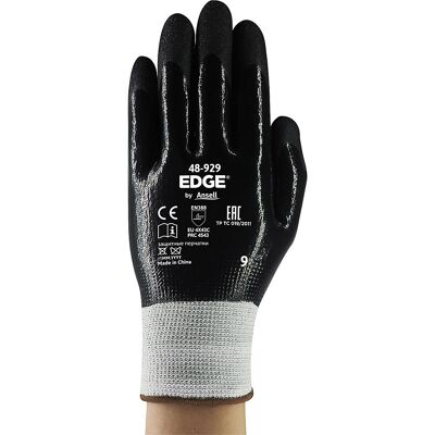 Arbeitshandschuh EDGE® 48-929, schwarz, VE 12 Paar, Größe 8 Ansell Arbeitshandschuh EDGE® 48-929, schwarz, VE 12 Paar, Größe 8 Ansell