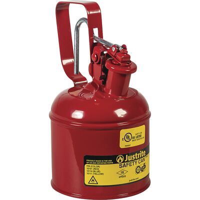 Sicherheitsbehälter aus Stahl, Volumen 1 l, rot Justrite Sicherheitsbehälter aus Stahl, Volumen 1 l, rot Justrite