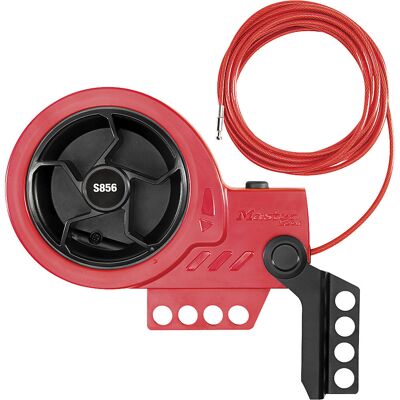 Kabelverriegelung mit Einzug, Ø 9,5 mm, rot, mit Stahlkern Masterlock Kabelverriegelung mit Einzug, Ø 9,5 mm, rot, mit Stahlkern Masterlock