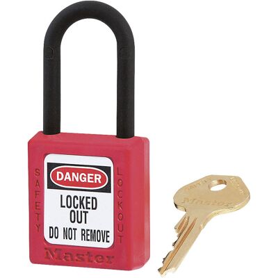 Vorhängeschloss Zenex™, Kunststoffbügel, mit Schlüsselrückhaltung, VE 6 Stk, Höhe 44 mm Masterlock Vorhängeschloss Zenex™, Kunststoffbügel, mit Schlüsselrückhaltung, VE 6 Stk, Höhe 44 mm Masterlock