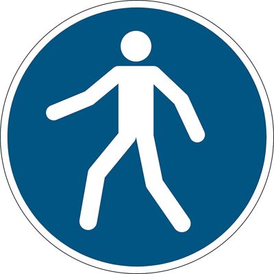 Gebotskennzeichen, Fußgängerweg benutzen, Ø 430 mm, PVC DURABLE Gebotskennzeichen, Fußgängerweg benutzen, Ø 430 mm, PVC DURABLE