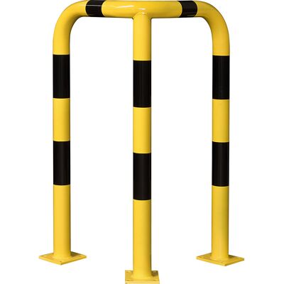 Eck-Rammschutzbügel, Gütestahl, Ø 76 mm, für innen, Höhe 1200 mm, gelb/schwarz Black Bull Eck-Rammschutzbügel, Gütestahl, Ø 76 mm, für innen, Höhe 1200 mm, gelb/schwarz Black Bull