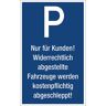 kaiserkraft Parkplatzkennzeichen, Kunststoff, P / Nur für Kunden!, LxH 250 x 400 mm