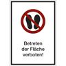 kaiserkraft Kombizusatzschild mit Text für Verbotszeichen, Betreten der Fläche verboten, VE 10 Stk, Kunststoff, LxHxT 210 x 297 x 1 mm