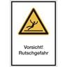 KAISER+KRAFT Kombischilder mit Text für Warnkennzeichen, Vorsicht! Rutschgefahr, VE 10 Stk, Folie, LxH 130 x 185 mm