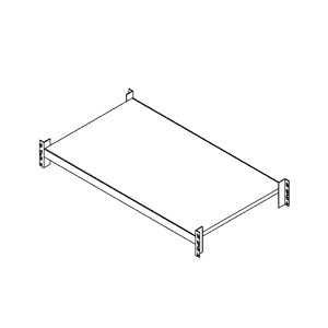 eurokraft pro Weitspannregal-Fachebene komplett mit Einlegeboden, Traversenlänge 2200 mm, Tiefe 800 mm, Boden aus Spanplatten, grün