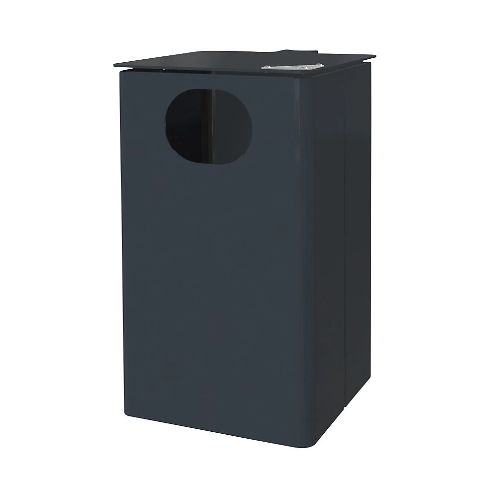 Außen-Abfallbehälter mit Ascher Volumen 35 l, HxBxT 537 x 325 x 388 mm anthrazitgrau, ab 3 Stk