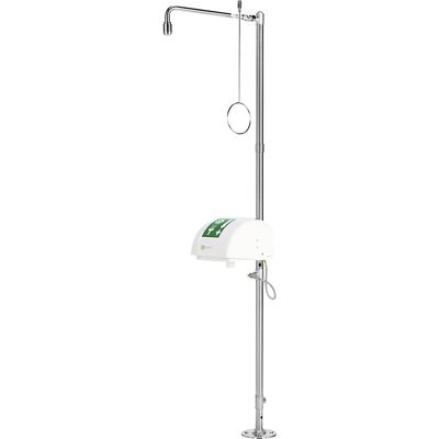 Körper-Notdusche PremiumLine, mit Augen-/Gesichtsdusche, Auffangbecken und Abdeckung, für Bodenmontage, Edelstahl B-SAFETY Körper-Notdusche PremiumLine, mit Augen-/Gesichtsdusche, Auffangbecken und Abdeckung, für Bodenmontage, Edelstahl B-SAFETY