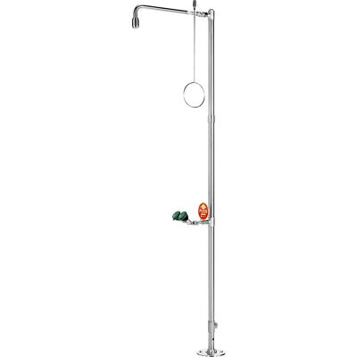 Körper-Notdusche PremiumLine, mit Augendusche, für Bodenmontage, Edelstahl B-SAFETY Körper-Notdusche PremiumLine, mit Augendusche, für Bodenmontage, Edelstahl B-SAFETY