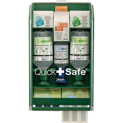 Erste-Hilfe-Station QuickSafe, Food Industry, HxB 430 x 253 mm, grün/transparent plum Erste-Hilfe-Station QuickSafe, Food Industry, HxB 430 x 253 mm, grün/transparent plum