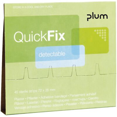 Pflaster-Nachfüllpackung QuickFix, Detectable, VE 6 à 45 Stk, HxB 72 x 25 mm plum Pflaster-Nachfüllpackung QuickFix, Detectable, VE 6 à 45 Stk, HxB 72 x 25 mm plum