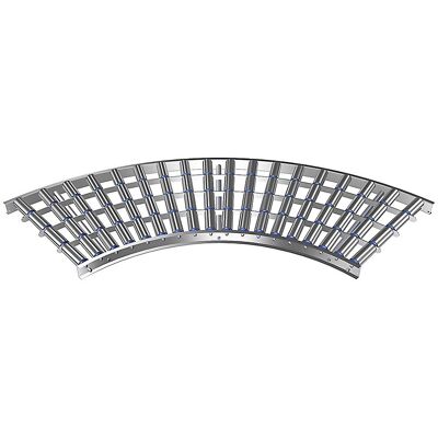 Leicht-Rollenbahn, Aluminiumrahmen mit Aluminiumrollen, Bahnbreite 600 mm, Kurve 90°, Innenradius 800 mm, Achsabstand 100 mm Gura Leicht-Rollenbahn, Aluminiumrahmen mit Aluminiumrollen, Bahnbreite 600 mm, Kurve 90°, Innenradius 800 mm, Achsabstand 100 mm Gura
