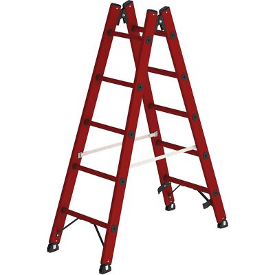 Vollkunststoffleiter, komplett aus GFK, 2 x 5 Sprossen MUNK Vollkunststoffleiter, komplett aus GFK, 2 x 5 Sprossen MUNK