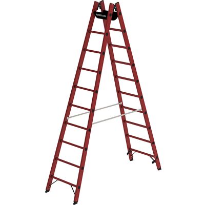 Vollkunststoffleiter, komplett aus GFK, 2 x 10 Sprossen MUNK Vollkunststoffleiter, komplett aus GFK, 2 x 10 Sprossen MUNK