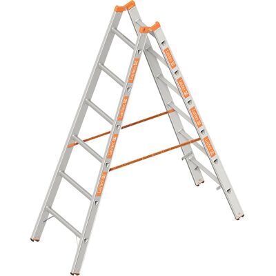 Sprossen-Stehleiter, beidseitig begehbar, 2 x 6 Sprossen Layher Sprossen-Stehleiter, beidseitig begehbar, 2 x 6 Sprossen Layher