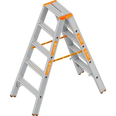 Layher Anstellleiter - 2 x 5 - Aluminium, Klappbar, 250kg Belastung Layher Anstellleiter - 2 x 5 - Aluminium, Klappbar, 250kg Belastung