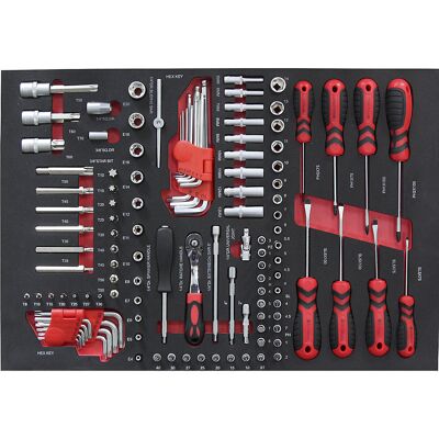 kaiserkraft Werkzeug-Shadowboard, Steckschlüsselsatz 108tlg, für BxT 525 x 390 mm, mit 1 Ratsche 1/4'' kaiserkraft Werkzeug-Shadowboard, Steckschlüsselsatz 108tlg, für BxT 525 x 390 mm, mit 1 Ratsche 1/4''