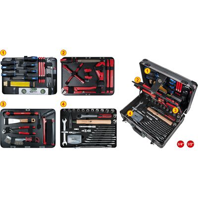 1/4'' + 1/2'' Sanitär-Werkzeugkoffer, 95 Teile, feinster Chrom-Vanadium-Stahl KS Tools 1/4'' + 1/2'' Sanitär-Werkzeugkoffer, 95 Teile, feinster Chrom-Vanadium-Stahl KS Tools