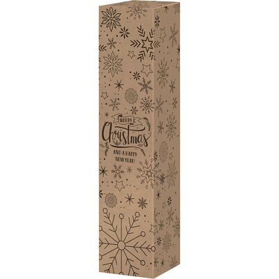 Flaschen-Geschenkfaltschachtel Merry Christmas, VE 25 Stk, Innenmaße 87 x 87 x 327 mm, ab 10 VE ratioform terra Flaschen-Geschenkfaltschachtel Merry Christmas, VE 25 Stk, Innenmaße 87 x 87 x 327 mm, ab 10 VE ratioform terra