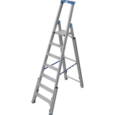 Treppen-Stufenstehleiter, mit Niveauausgleich, einseitig begehbar, 7 Stufen KRAUSE Treppen-Stufenstehleiter, mit Niveauausgleich, einseitig begehbar, 7 Stufen KRAUSE