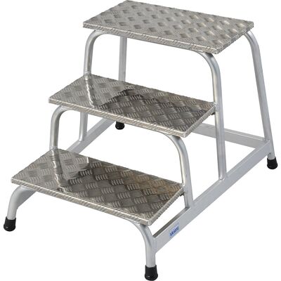 KRAUSE Aluminiumleiter 3 Stufen Silber - Leiter KRAUSE Aluminiumleiter 3 Stufen Silber - Leiter