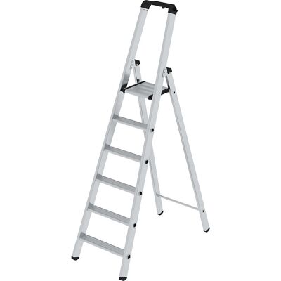 Stufen-Stehleiter, einseitig, Standard-Ausführung, 6 Stufen eurokraft pro Stufen-Stehleiter, einseitig, Standard-Ausführung, 6 Stufen eurokraft pro