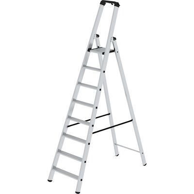 Stufen-Stehleiter, einseitig, Standard-Ausführung, 8 Stufen eurokraft pro Stufen-Stehleiter, einseitig, Standard-Ausführung, 8 Stufen eurokraft pro