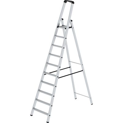 Stufen-Stehleiter, einseitig, Standard-Ausführung, 10 Stufen eurokraft pro Stufen-Stehleiter, einseitig, Standard-Ausführung, 10 Stufen eurokraft pro