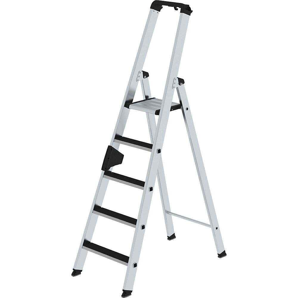 MUNK Stufen-Stehleiter CLIP-STEP einseitig begehbar, geriffelt 5 Stufen