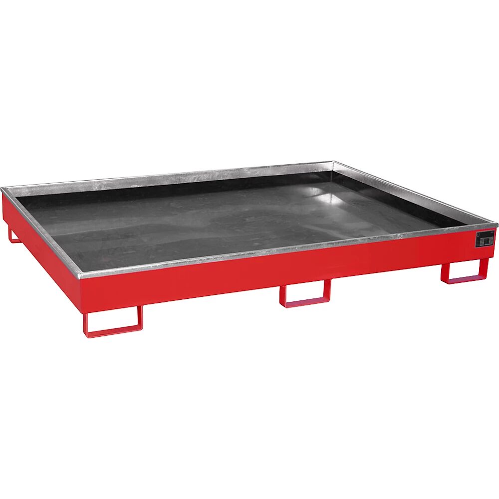 EUROKRAFTpro Regal-Bodenwanne PE-Einsatz, 240 l LxBxH 1765 x 1315 x 255 mm, rot, ab 3 Stk