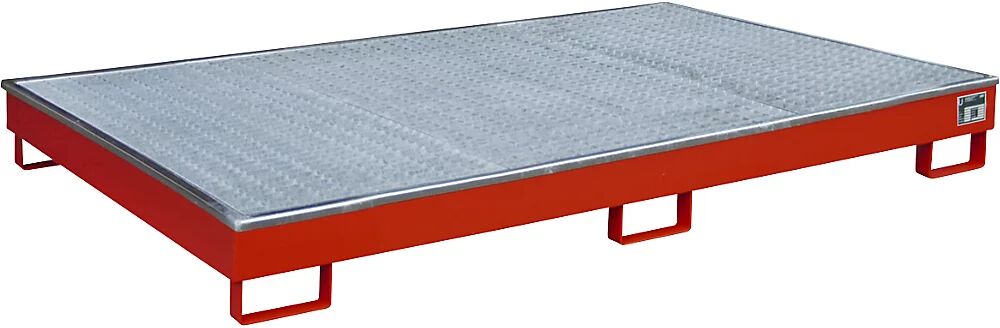 EUROKRAFTpro Regal-Bodenwanne PE-Einsatz, Rost, 240 l LxBxH 2165 x 1315 x 230 mm, rot, ab 3 Stk