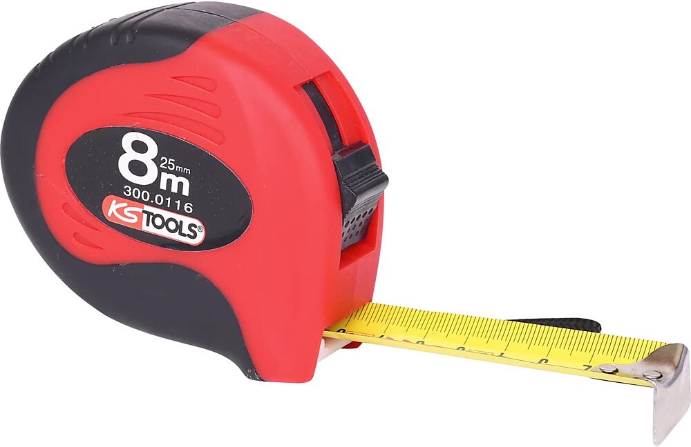 KS Tools Maßband mit Feststeller schwarz / rot Länge 8 m, Bandbreite 25 mm