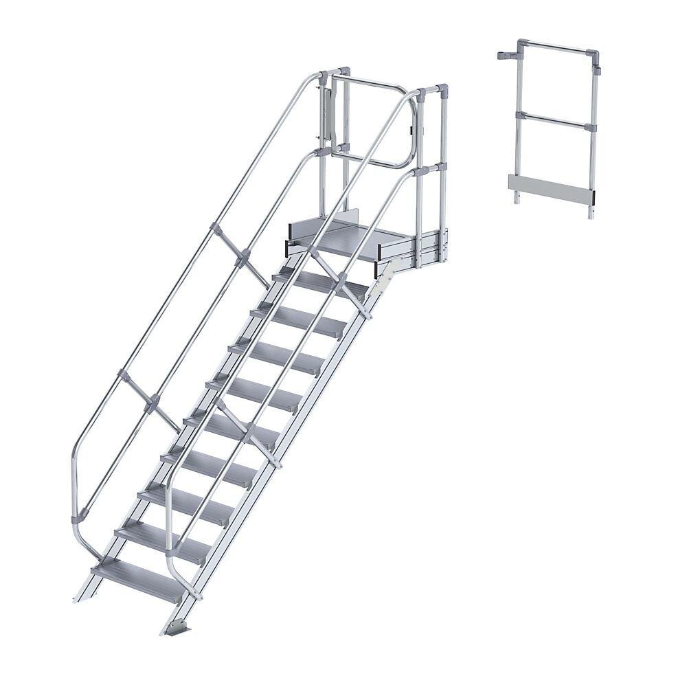 MUNK Industrie-Laufsteganlage Treppenmodul 10 Stufen inkl. Plattform