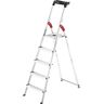 Hailo Alu-Stufenstehleiter StandardLine L60, Tragfähigkeit 150 kg, 5 Stufen