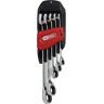 KS Tools GEARplus® RINGSTOP-Ratschenringmaulschlüssel-Satz abgewinkelt, Flank Traction, 5 Teile