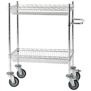 kaiserkraft Drahtgitter-Tischwagen, verchromt, mit 2 Körben, LxBxH 760 x 460 x 1025 mm kaiserkraft Drahtgitter-Tischwagen, verchromt, mit 2 Körben, LxBxH 760 x 460 x 1025 mm
