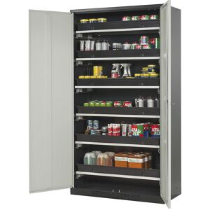 Labor-Chemikalienschrank, 2-türig, hoch, 6 Auszüge, ohne Sichtfenster, grau asecos Labor-Chemikalienschrank, 2-türig, hoch, 6 Auszüge, ohne Sichtfenster, grau asecos