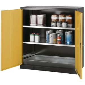 Labor-Chemikalienschrank, 2-türig, halbhoch, 2 Fachböden, ohne Sichtfenster, gelb asecos Labor-Chemikalienschrank, 2-türig, halbhoch, 2 Fachböden, ohne Sichtfenster, gelb asecos