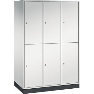 Doppelstock-Spind Intro, 3 Abteile, lichtgrau, BxT 1220 x 600 mm C+P Doppelstock-Spind Intro, 3 Abteile, lichtgrau, BxT 1220 x 600 mm C+P