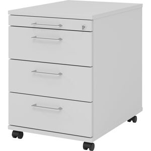 Rollcontainer, 1 Utensilienschub, 3 Materialschübe, Tiefe 580 mm, lichtgrau eurokraft pro Rollcontainer, 1 Utensilienschub, 3 Materialschübe, Tiefe 580 mm, lichtgrau eurokraft pro