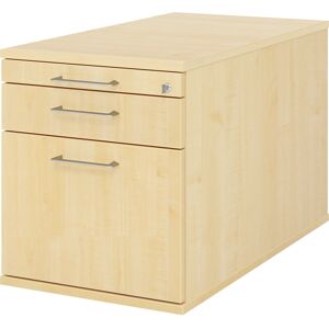 Rollcontainer, 1 Utensilienschub, 1 Materialschub, 1 Hängeregistratur, Tiefe 800 mm, Dekor Ahorn eurokraft pro Rollcontainer, 1 Utensilienschub, 1 Materialschub, 1 Hängeregistratur, Tiefe 800 mm, Dekor Ahorn eurokraft pro