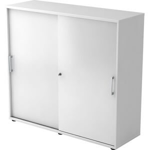 Schiebetürenschrank, Höhe 1100 mm, 2 Fachböden, weiß eurokraft pro Schiebetürenschrank, Höhe 1100 mm, 2 Fachböden, weiß eurokraft pro
