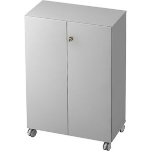 Aktenschrank, 2 Fachböden, mit Rollen, lichtgrau eurokraft pro Aktenschrank, 2 Fachböden, mit Rollen, lichtgrau eurokraft pro