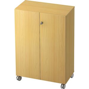 Aktenschrank, 2 Fachböden, mit Rollen, Dekor Buche eurokraft pro Aktenschrank, 2 Fachböden, mit Rollen, Dekor Buche eurokraft pro