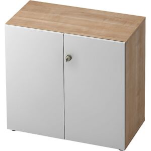 Aktenschrank, Flügeltüren, 1 Fachboden, Nussbaum-Dekor / alusilber eurokraft pro Aktenschrank, Flügeltüren, 1 Fachboden, Nussbaum-Dekor / alusilber eurokraft pro