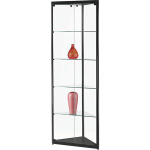 kaiserkraft Vitrine, Höhe 1984 mm, ohne Beleuchtung, BxT 500 x 500 mm, Eckvitrine, schwarz kaiserkraft Vitrine, Höhe 1984 mm, ohne Beleuchtung, BxT 500 x 500 mm, Eckvitrine, schwarz